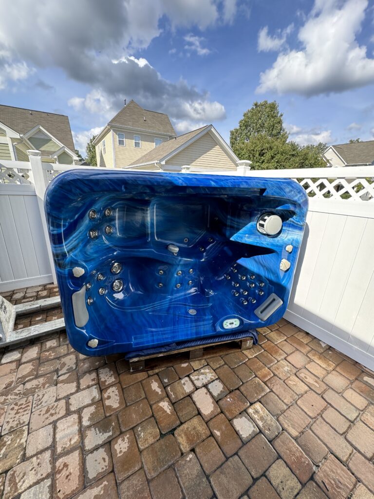 Mooresville's NC heavy mover. Vertical Hot tub ready for transport out of charlotte nc
